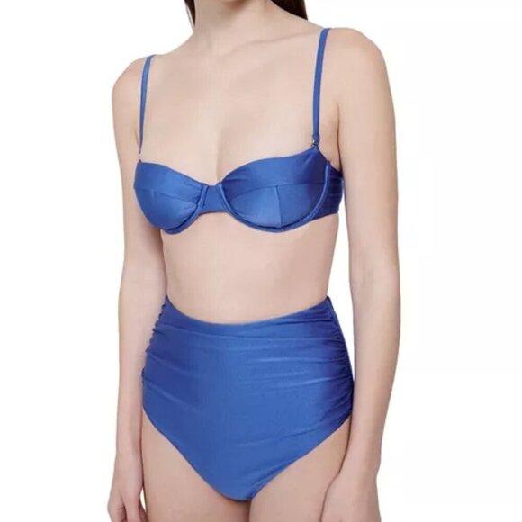 SIMKHAI Constantine Bustier Bikini Top Bra Women's Size M Blue - Picture 3 of 3